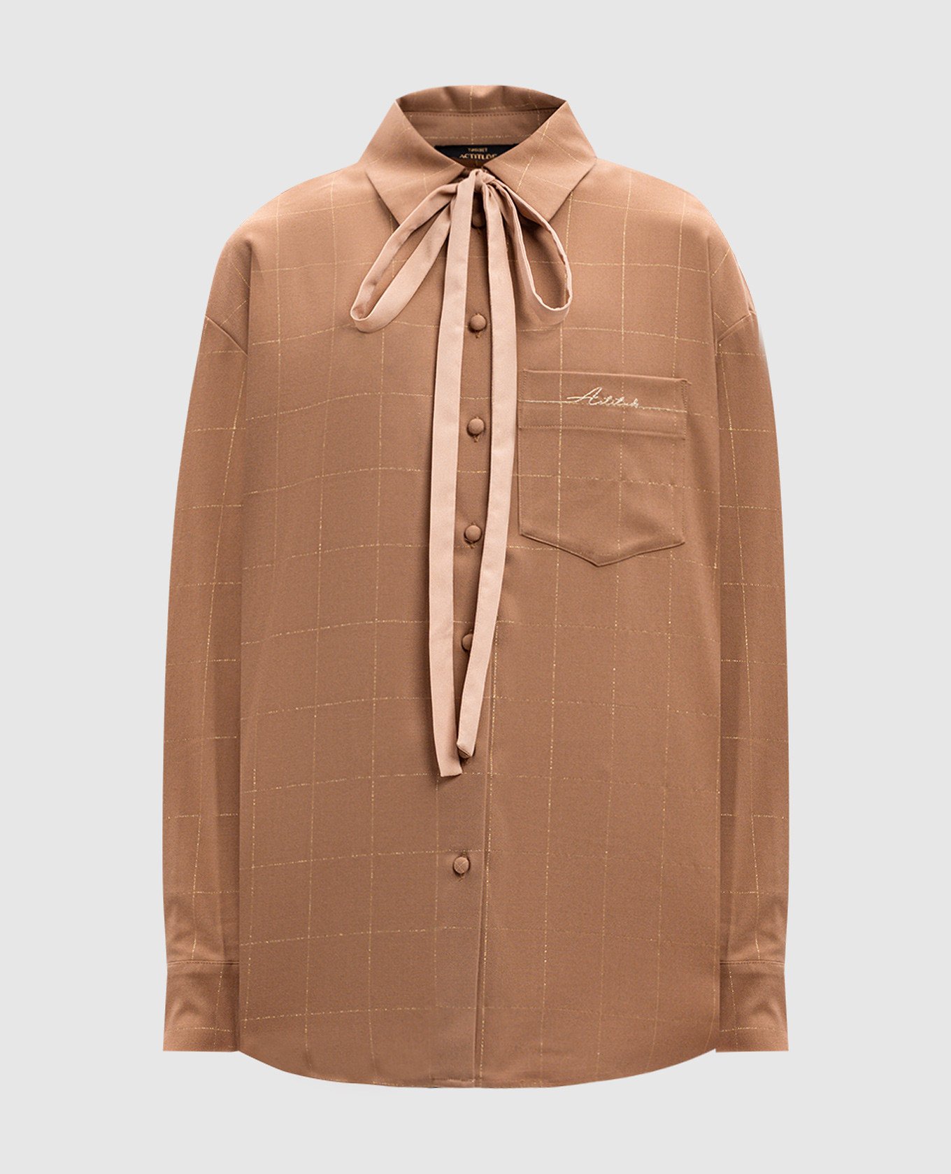 Beige shirt with lurex check twinset actitude