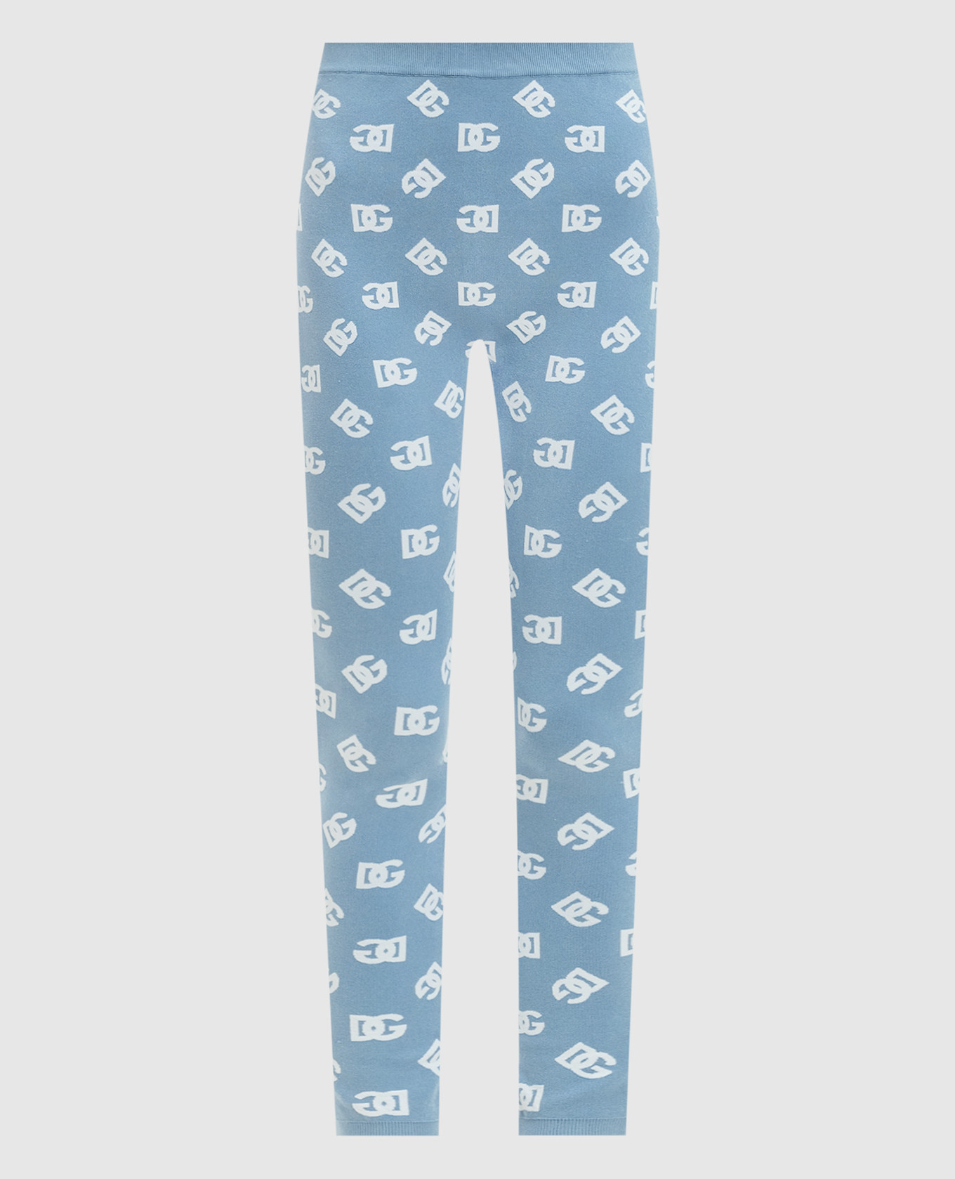 Blue leggings in a logo pattern dolce&gabbana