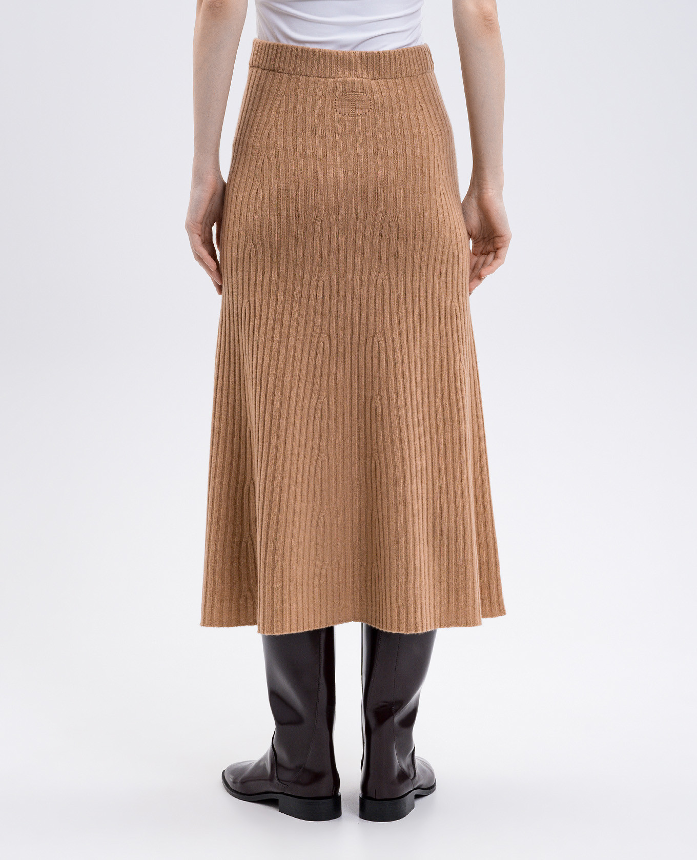 

Brown wool and cashmere midi skirt Twinset