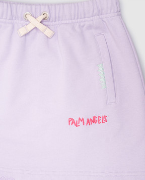 Palm Angels Children's purple skirt with logo PGCK001S25FLE001612