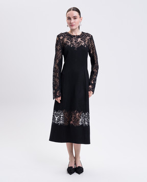 Ermanno Scervino Black dress made of wool, silk and cashmere D472Q343WHB