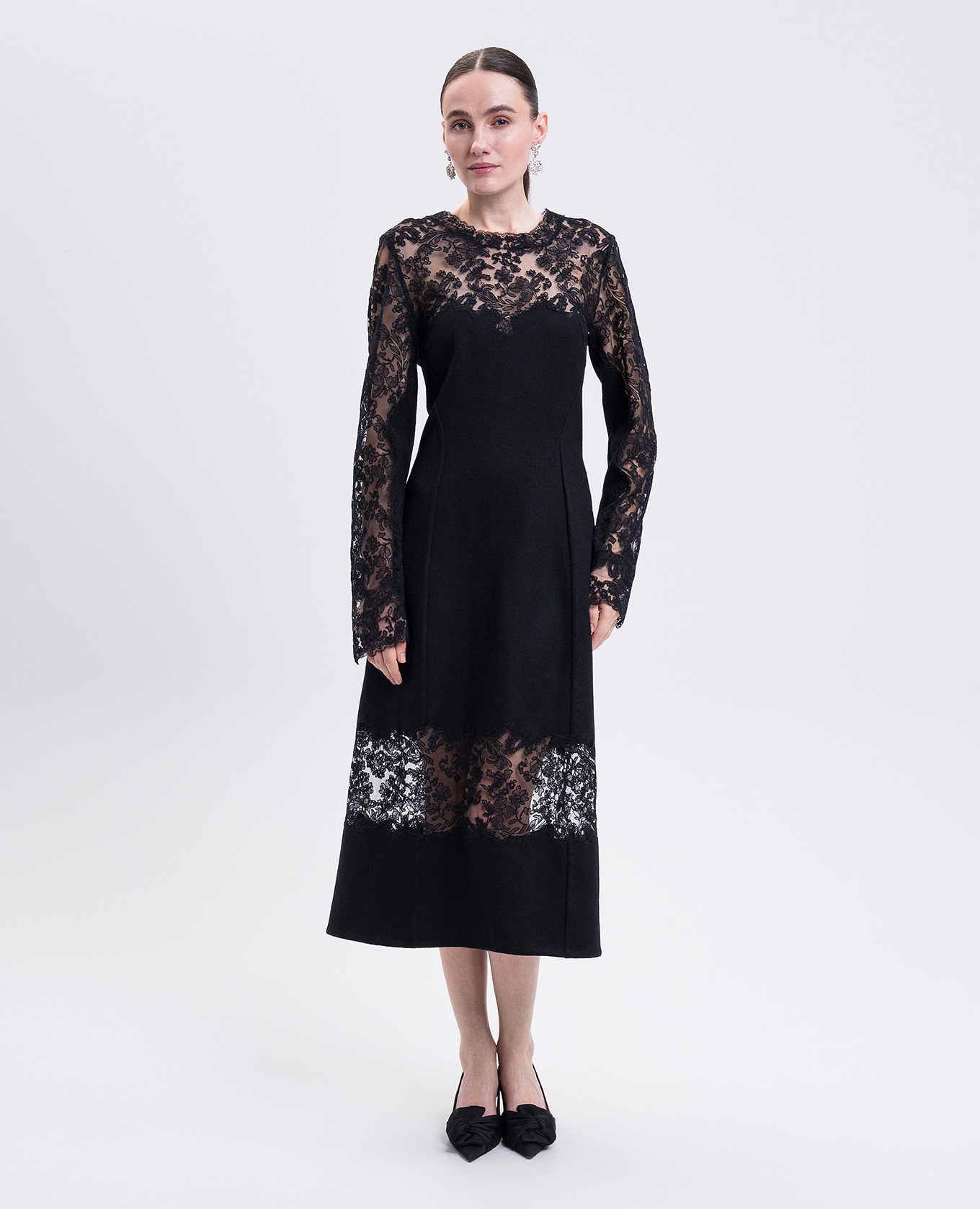 Black dress made of wool, silk and cashmere Ermanno Scervino 2