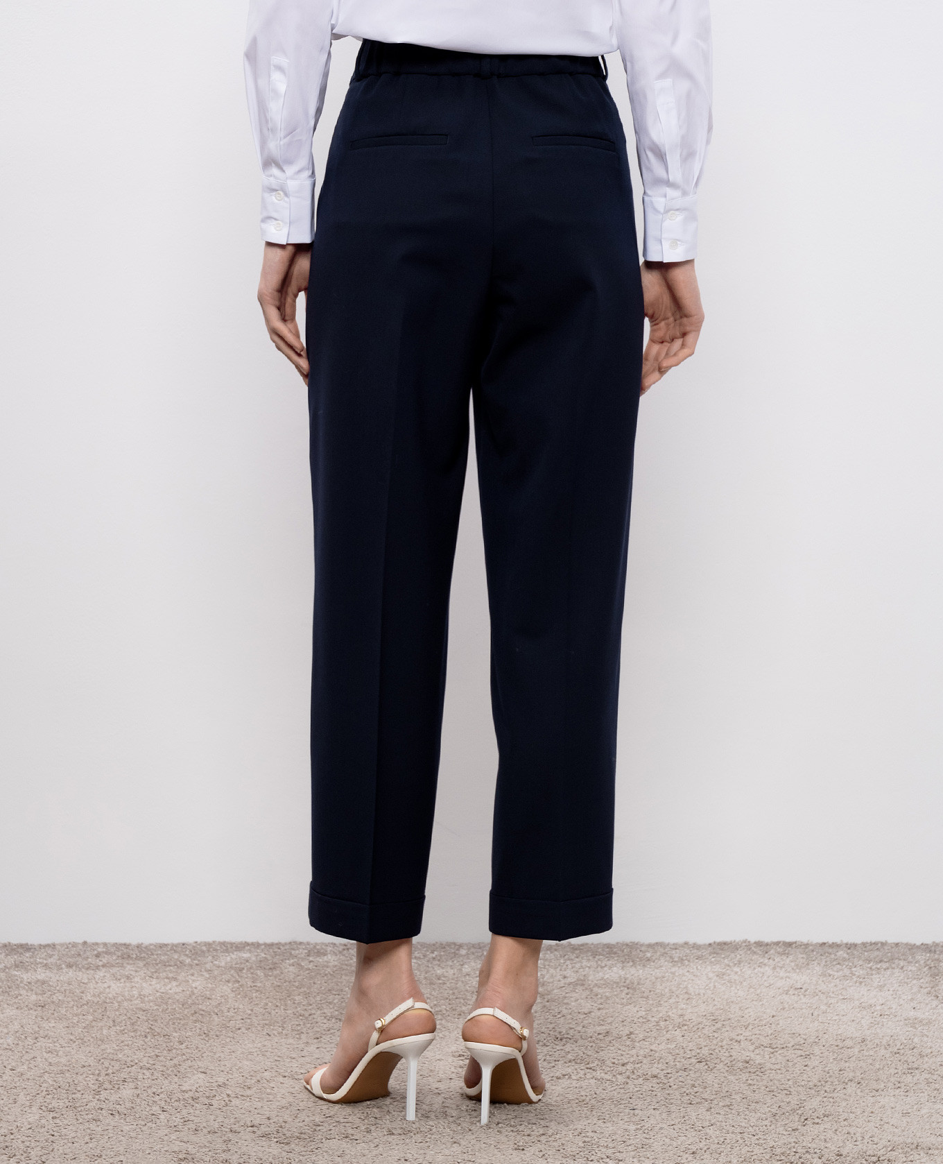 Blue wool pants with brand patch Peserico 4