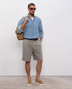 Brunello Cucinelli Green linen shorts M236PU0065
