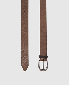 Brunello Cucinelli Beige leather belt with monil chain M0JUMC31GP
