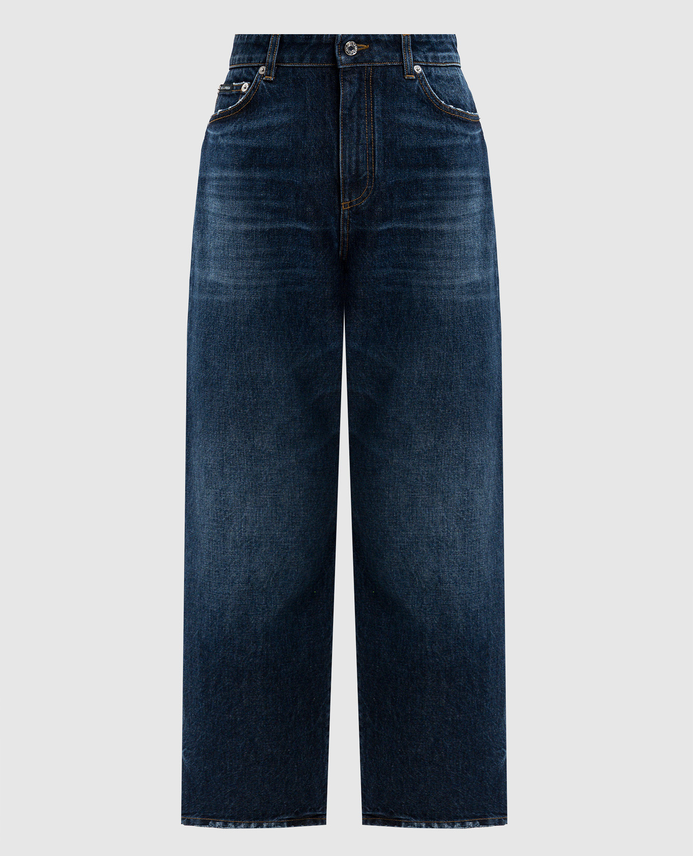 Blue jeans with logo patch Dolce&Gabbana