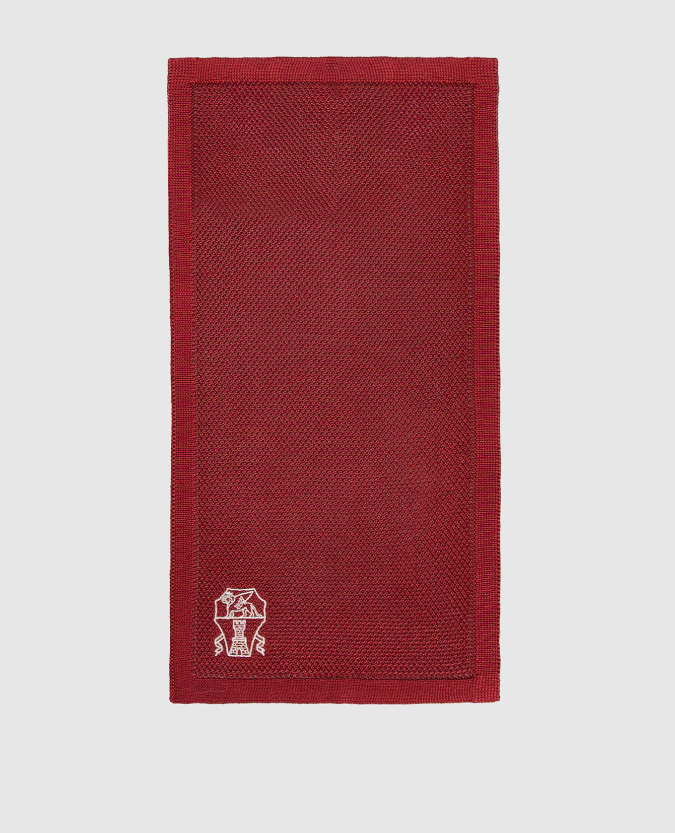 Burgundy silk pachet scarf Brunello Cucinelli