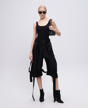 The Attico Black Bermuda shorts with logo 250WCQ00010DDD088AA