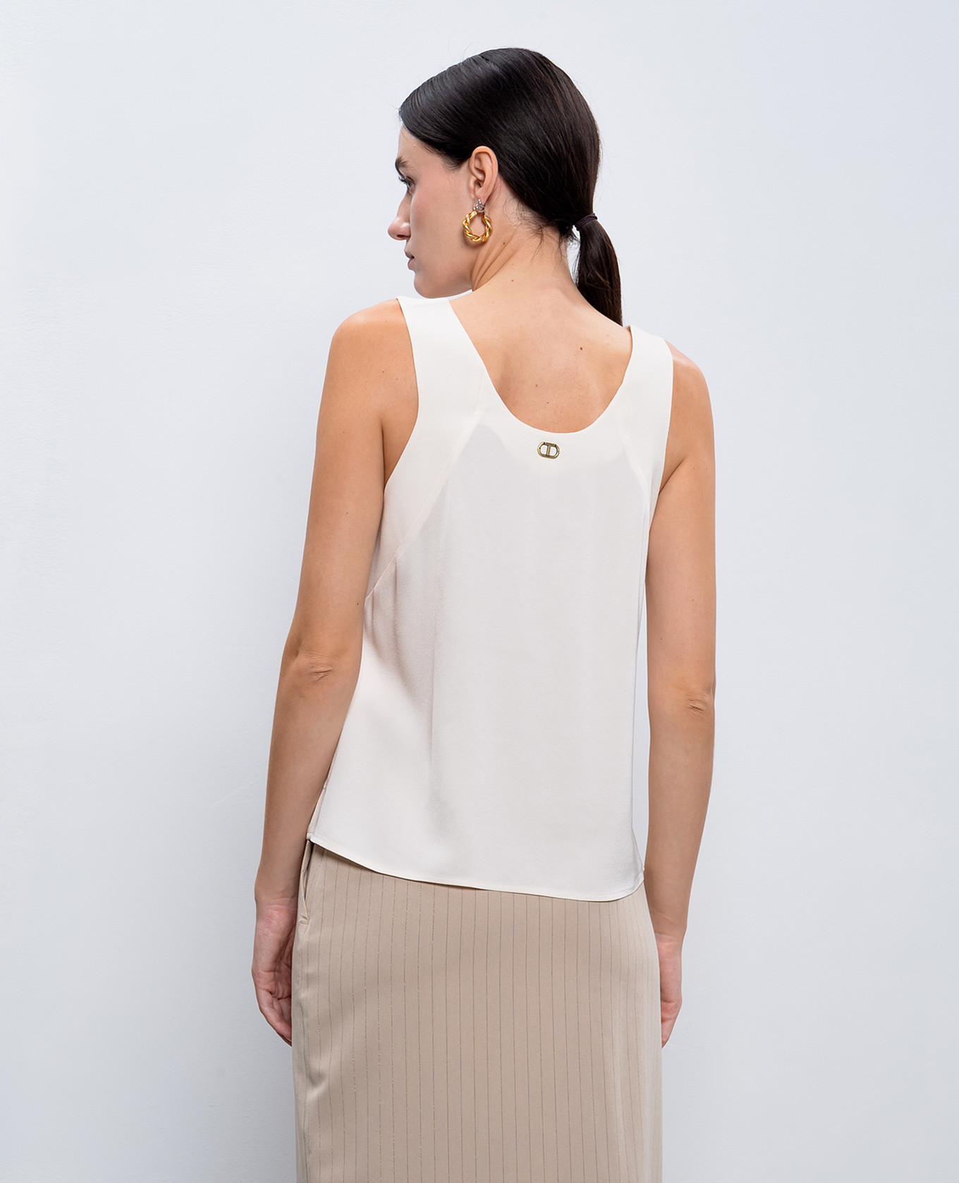 

Beige top with logo Twinset