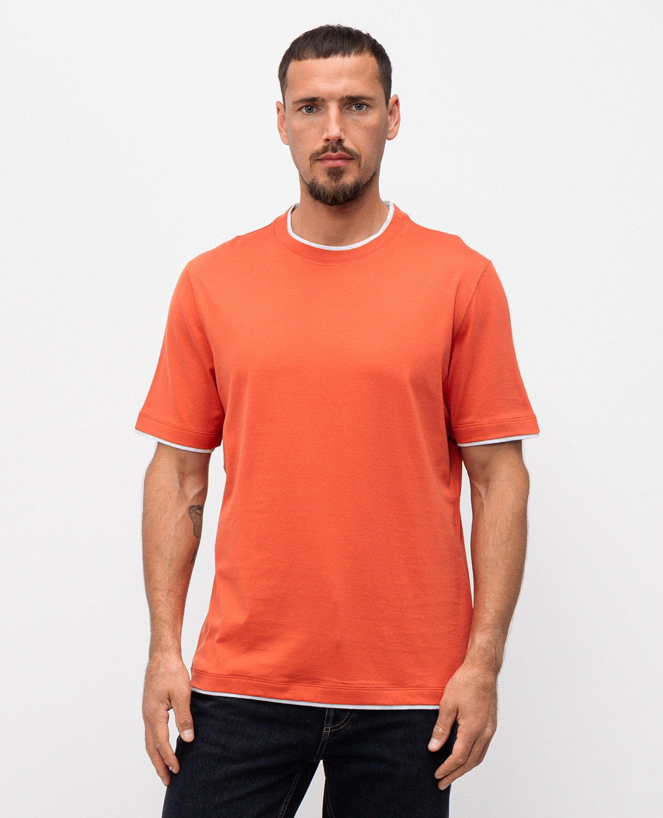 

Orange T-shirt Brunello Cucinelli