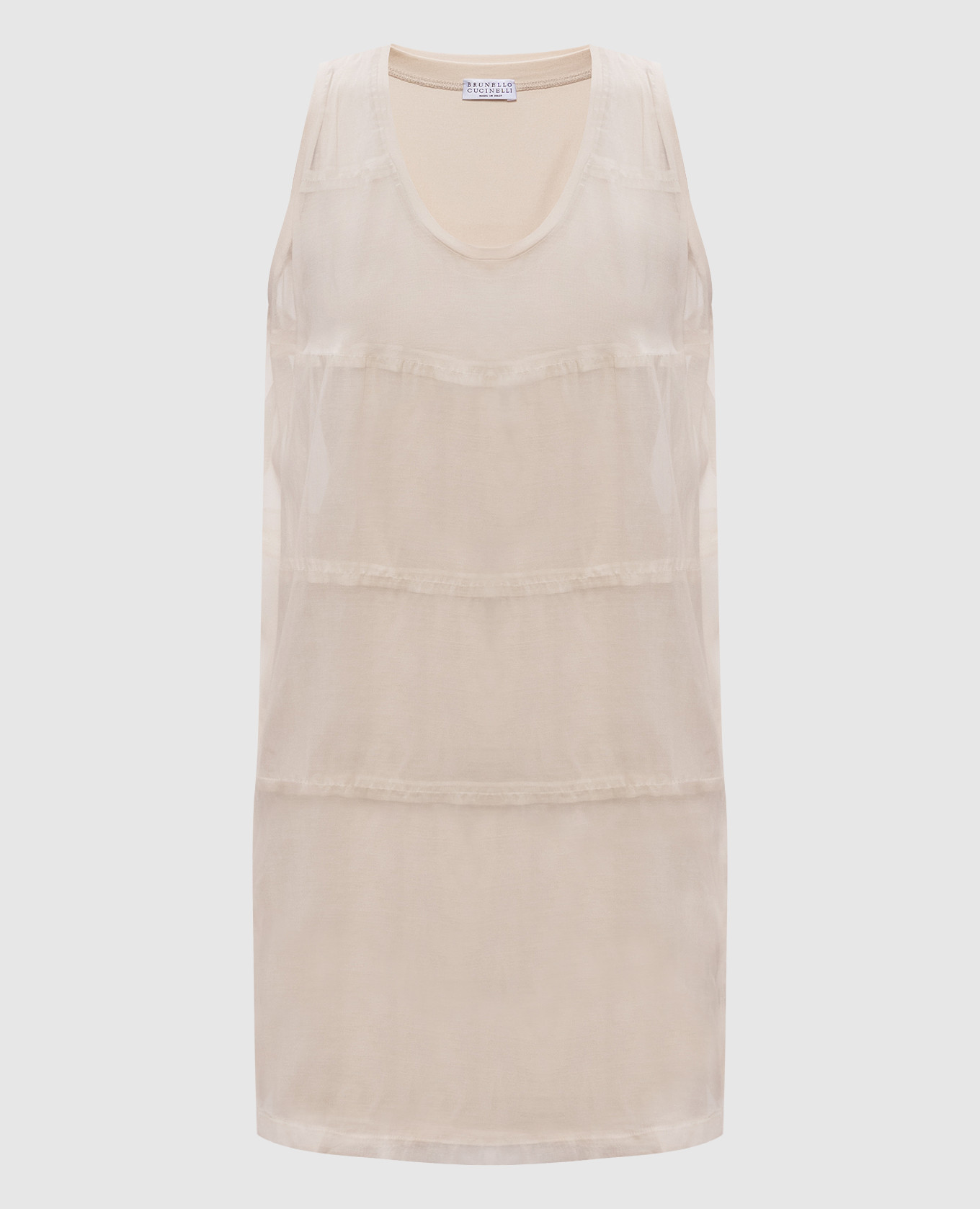 

Beige dress with silk Brunello Cucinelli