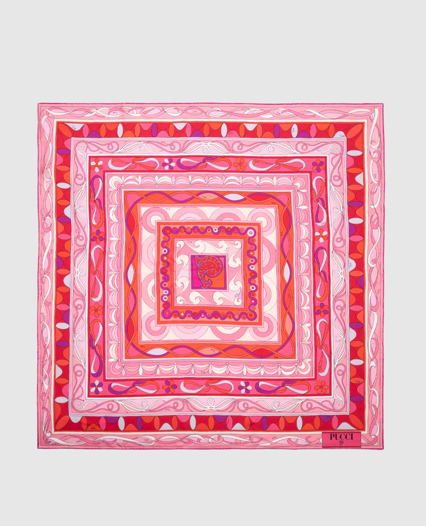 

Silk scarf with logo print PUCCI, White