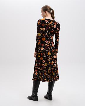 La DoubleJ Black velor Vaudeville dress in floral print DRE0772VEL006CEL01