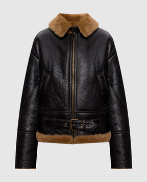 Babe Pay Pls Black sheepskin coat 2315ELONGPULAP
