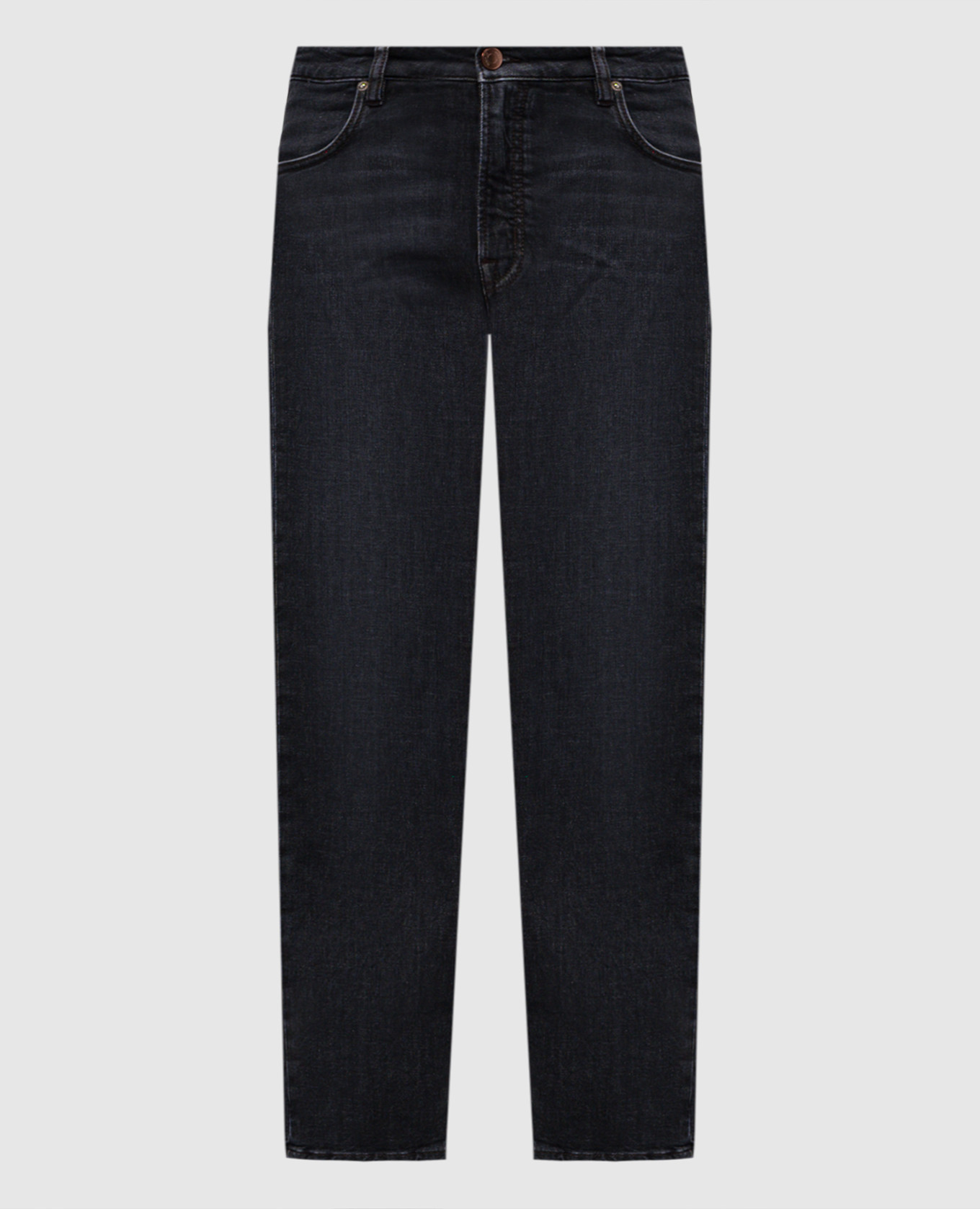Blue jeans with logo patch Peserico