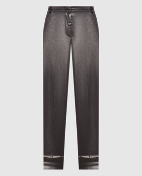 Brunello Cucinelli Silver silk pants MB913P1713