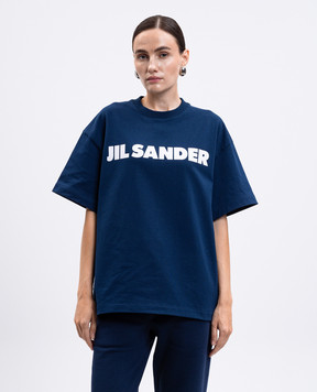Jil Sander Blue t-shirt with logo print J53GC0009J45317