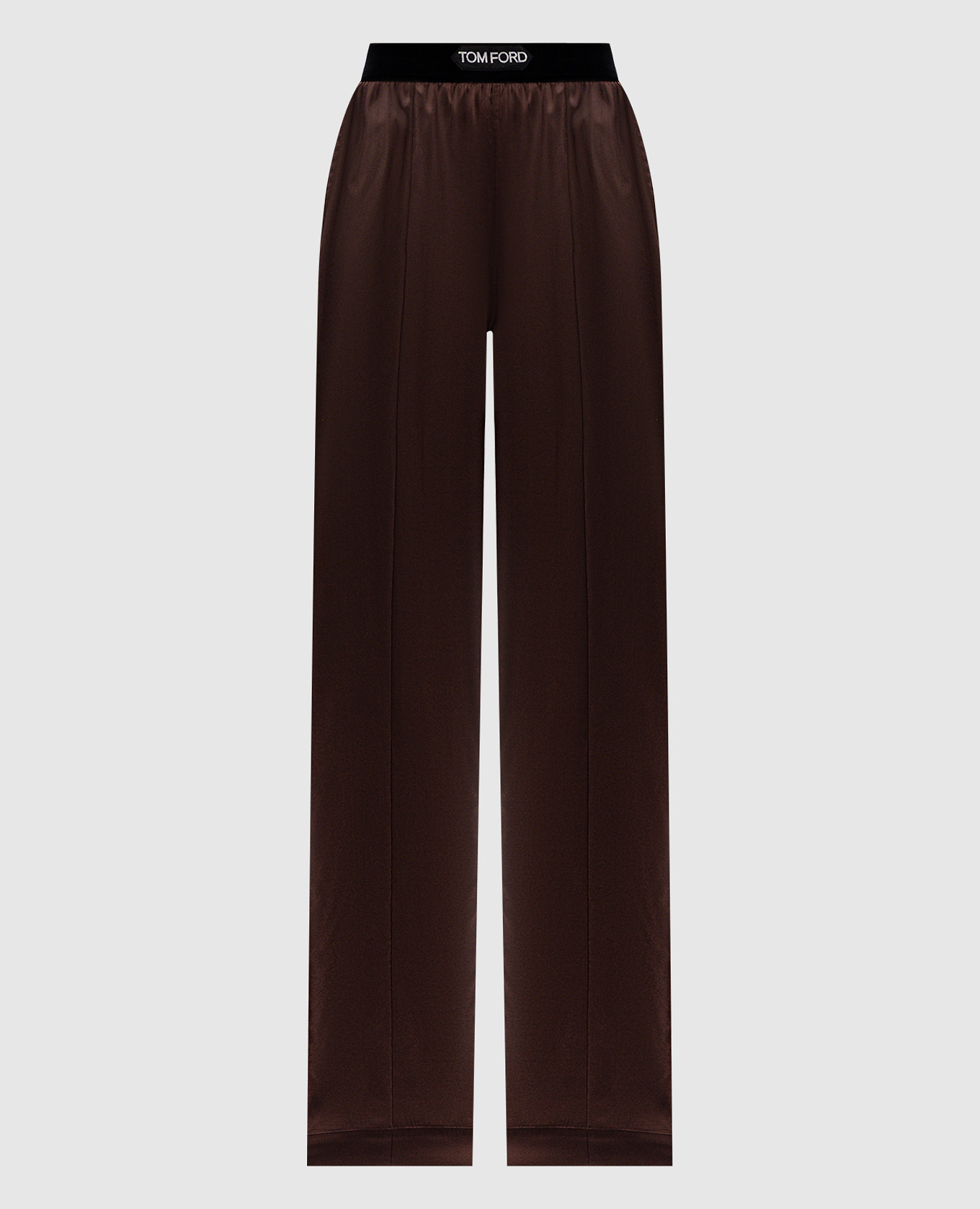 

Brown silk trousers with logo Tom Ford