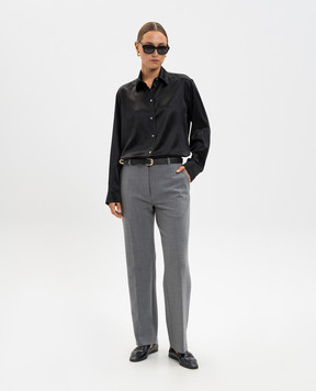 The Row Black Sisilia silk blouse 5652W4074