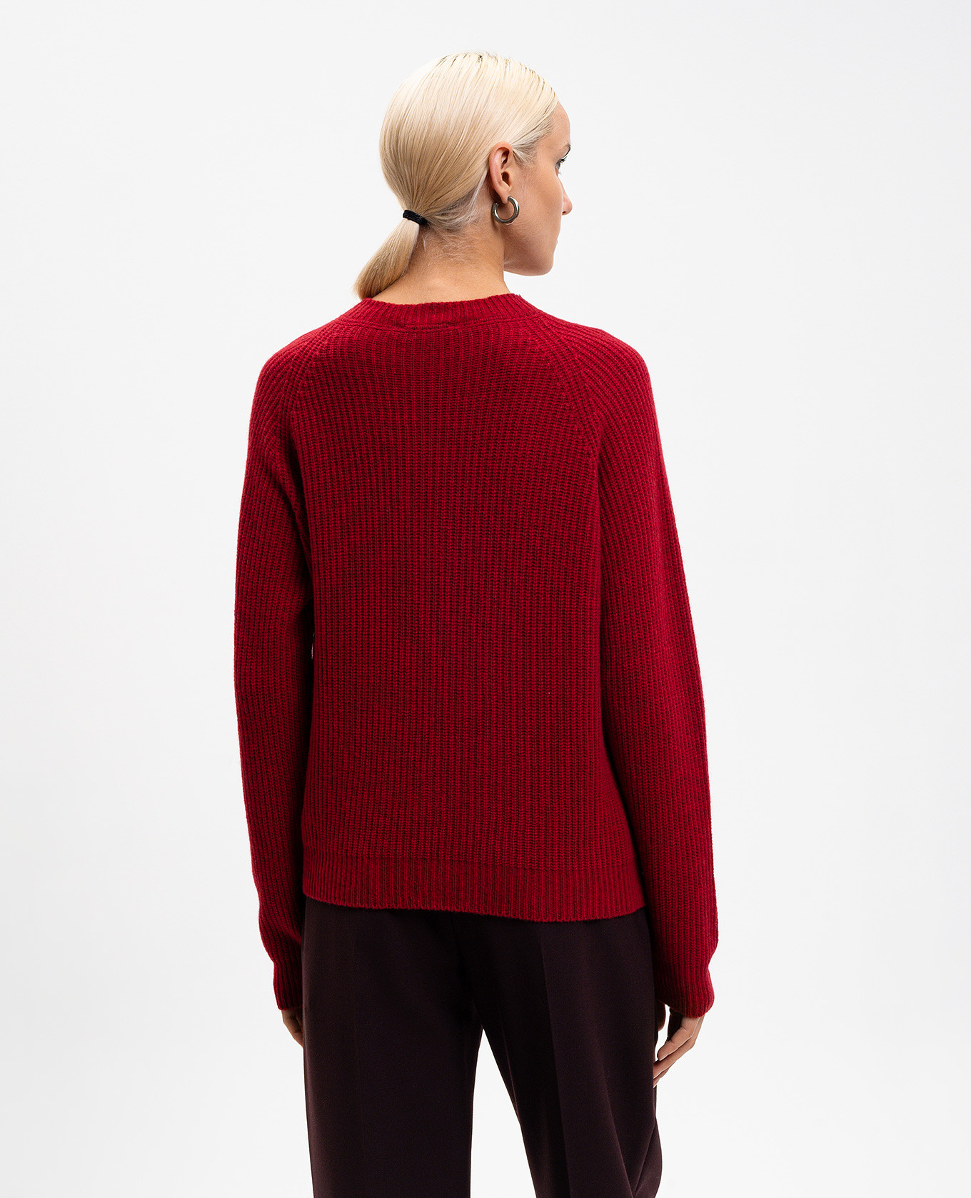 

Burgundy LYLLA cashmere and wool sweater John Smedley