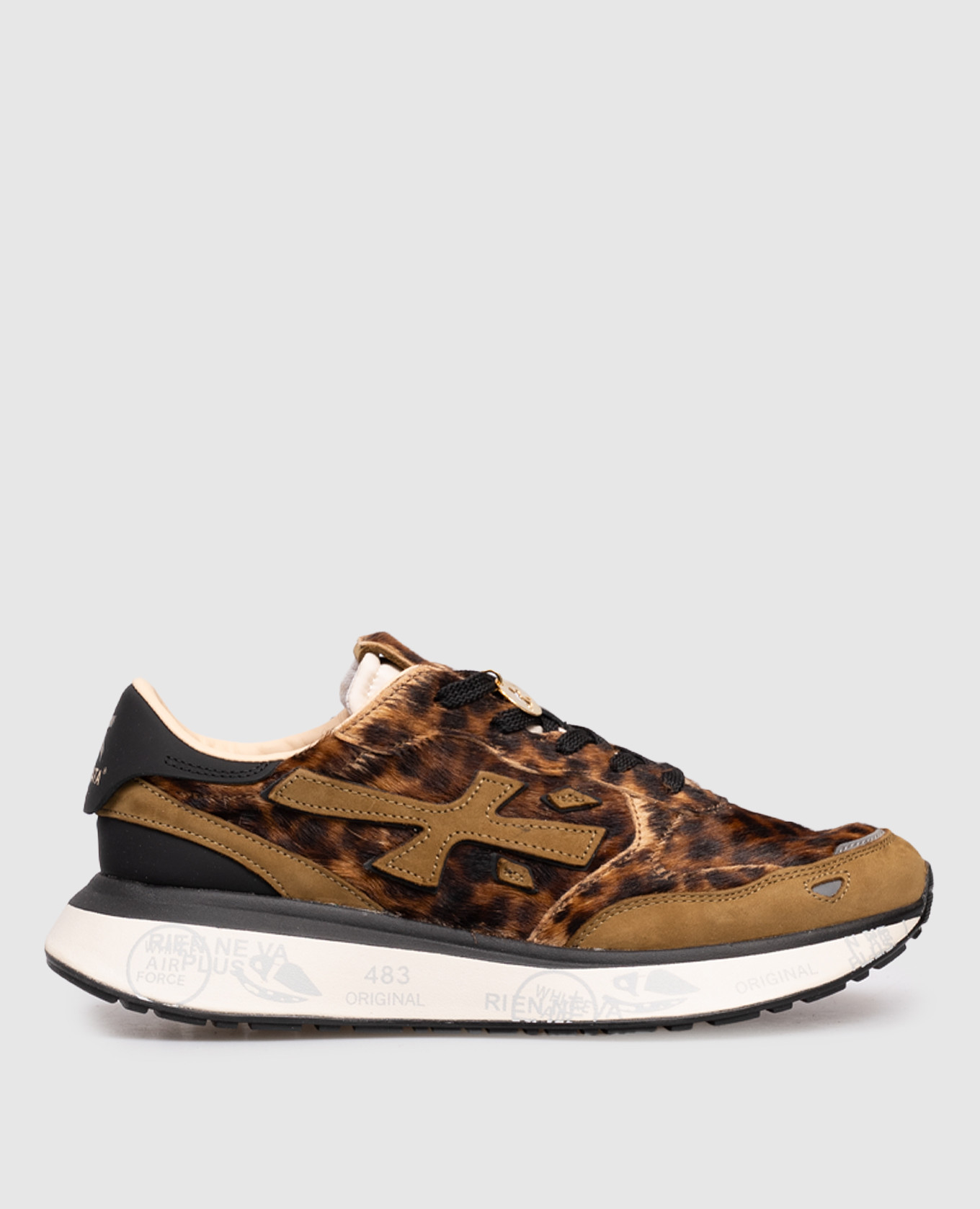 LAURYN brown leather sneakers with animal print Premiata