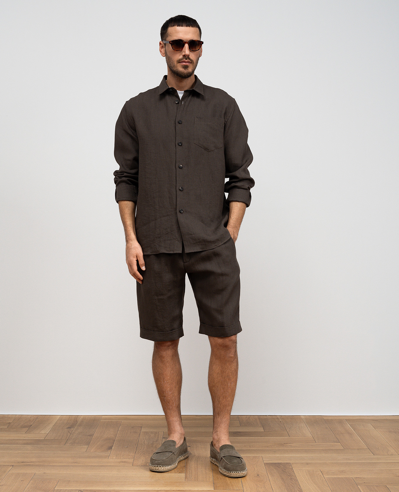 Brown linen shorts Cashmere&Whiskey