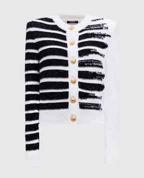 Balmain White striped cardigan EF0KL133KI34