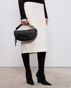 Gianni Chiarini Cindy black leather baguette bag with logo BS11700MUS