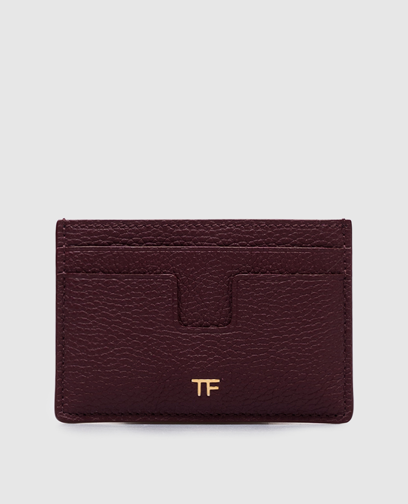 

Purple leather cardholder with logo monogram Tom Ford, Violet