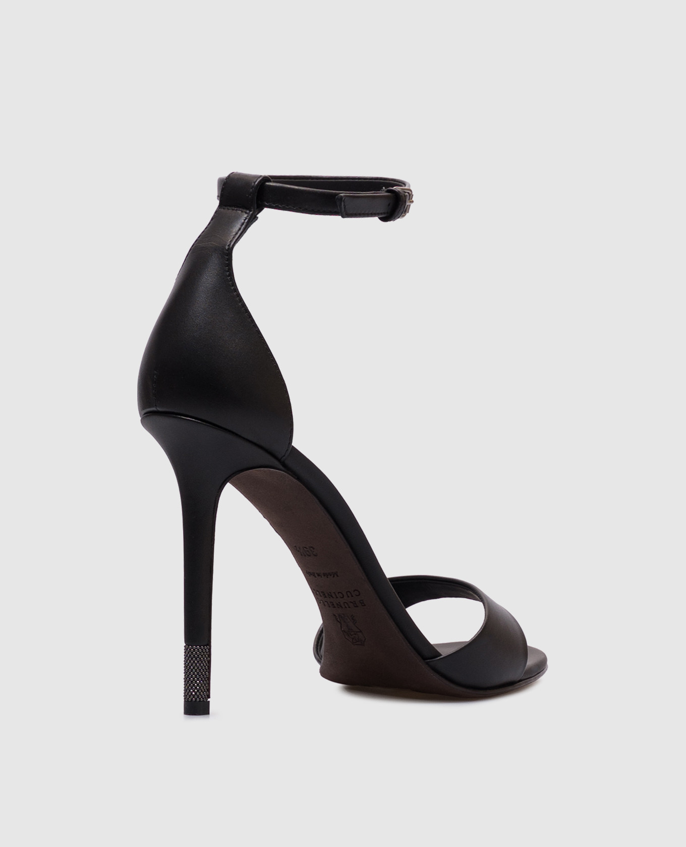 

Black leather sandals with a monil chain Brunello Cucinelli