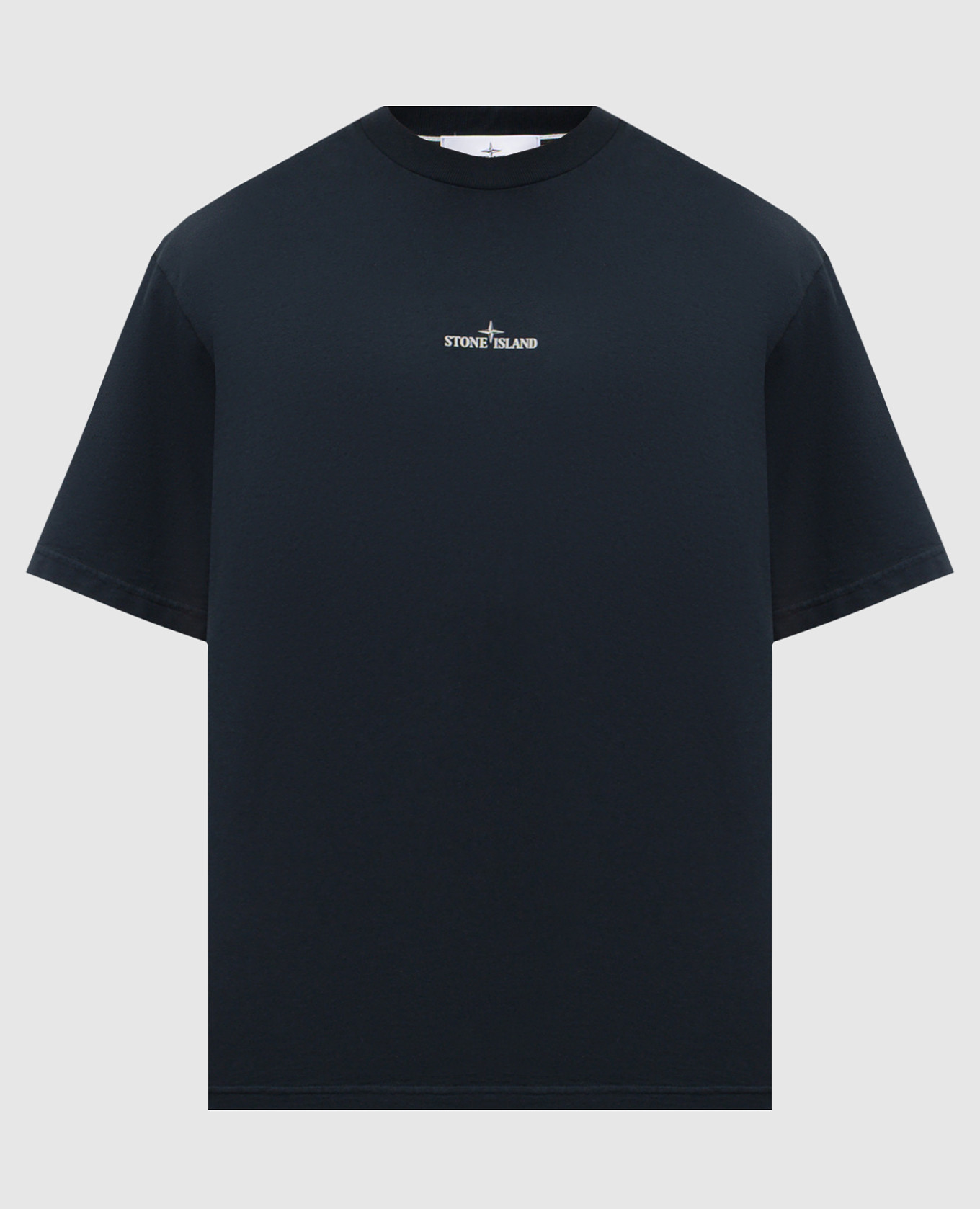 Blue T-shirt with logo print Stone Island