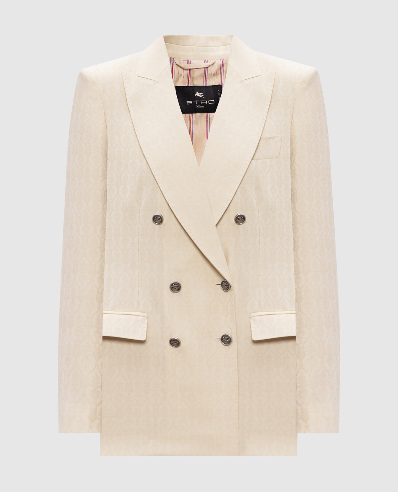 

Beige double-breasted patterned wool jacket Etro