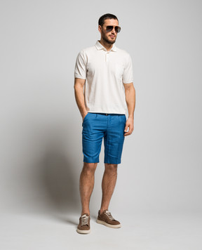 Enrico Mandelli Blue linen, wool and silk shorts GYMSHO5334