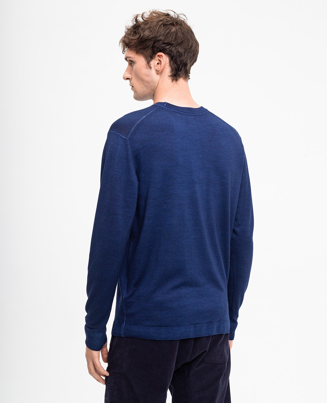 Blue wool jumper with logo patch C.P. Company 4