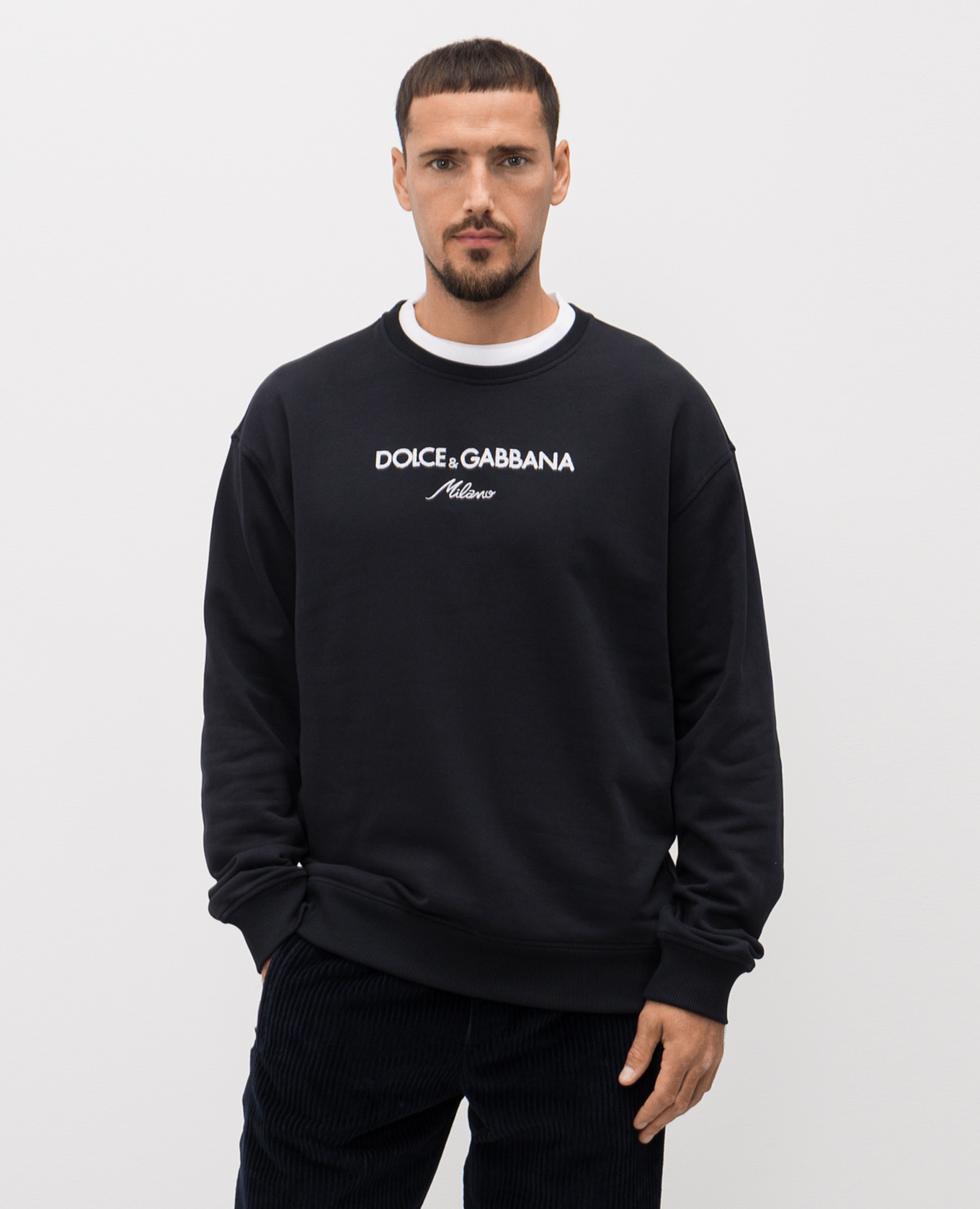 

Blue sweatshirt with logo embroidery Dolce&Gabbana