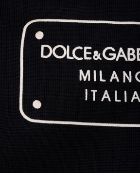 Dolce&Gabbana Children's black wool sweater with logo embroidery L4KWE2JCVU9812+