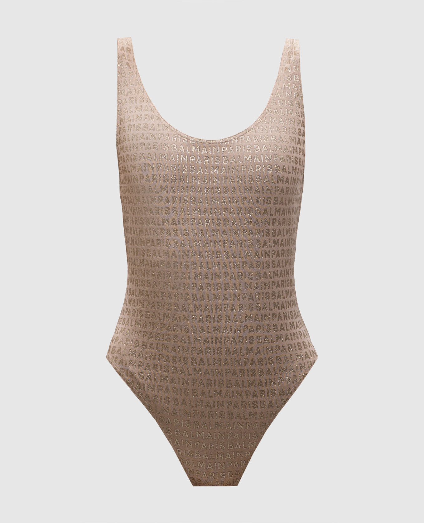 

Beige swimsuit with logo print Balmain