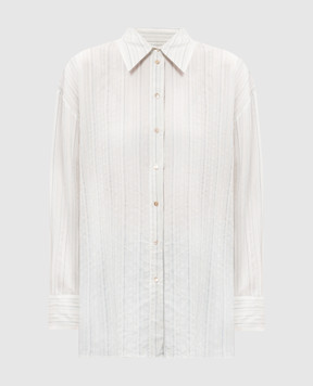 Momoni TITI white striped silk shirt 255MMOSH015255MO10