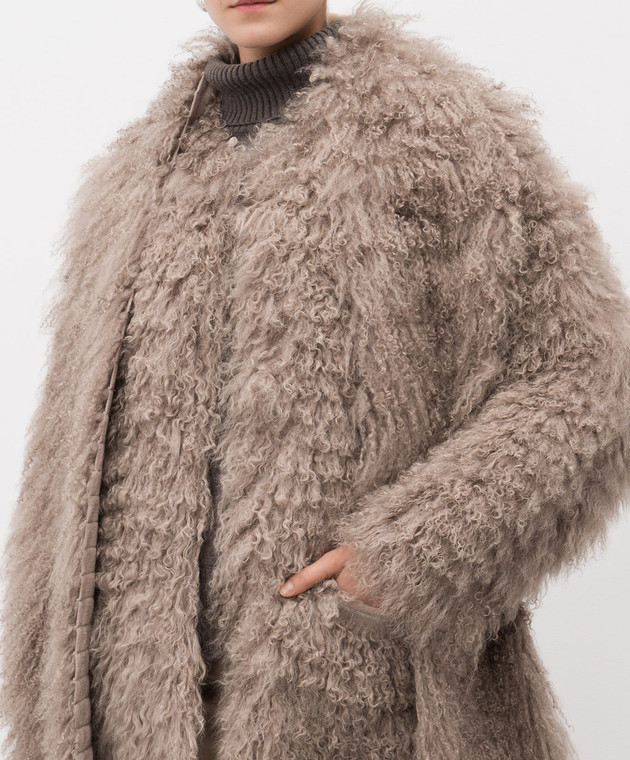 Simonetta Ravizza Cappotto reversibile in pelliccia beige