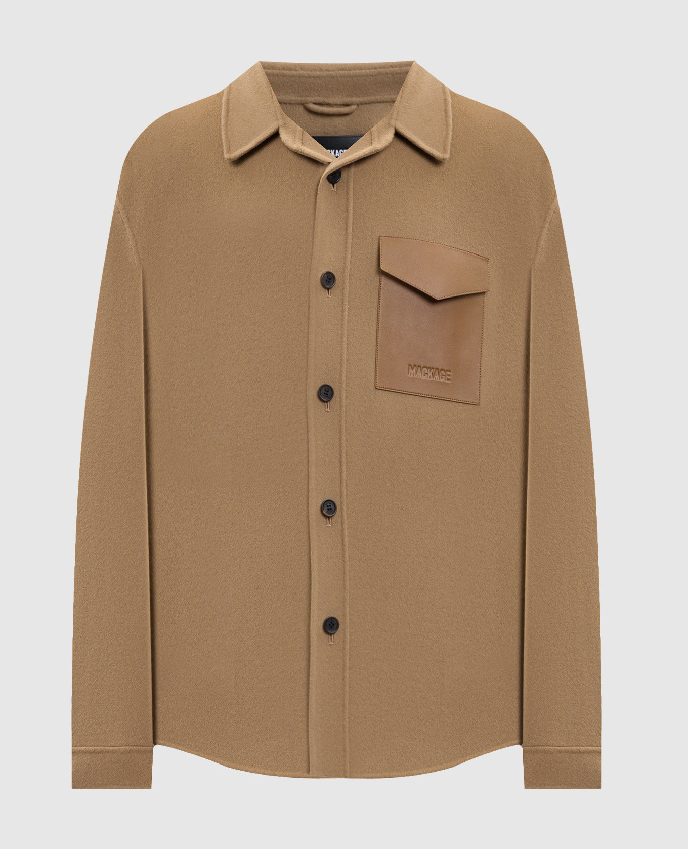

EMMANUEL brown wool shirt jacket Mackage