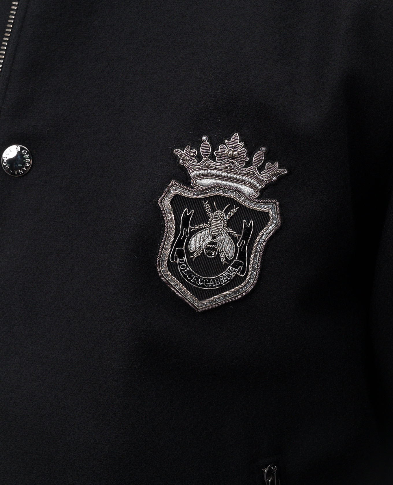 

Black wool bomber jacket with logo appliqué Dolce&Gabbana