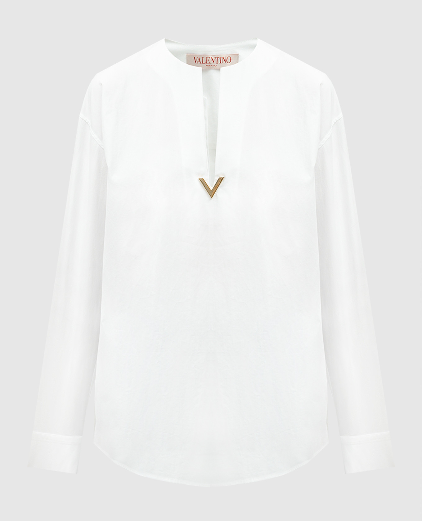 

White blouse with V Gold logo Valentino, Белый