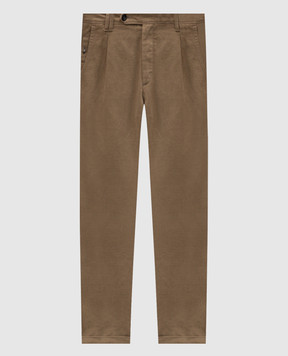 Officina 36 Khaki pants with logo patch 0292408504