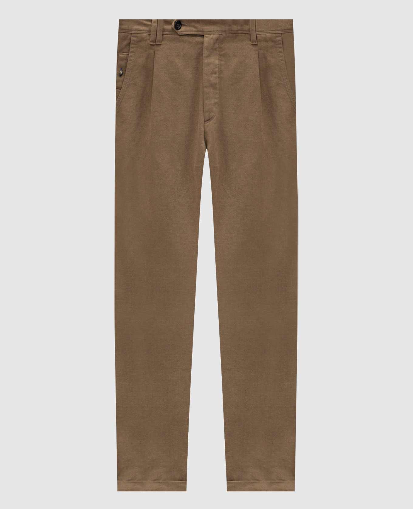 Khaki pants with logo patch Officina 36