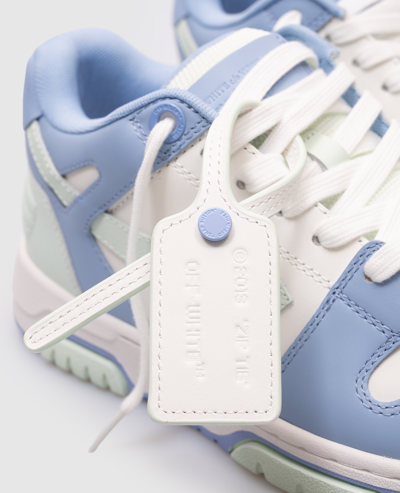 

Out Of Office blue leather sneakers Off-White, Light blue