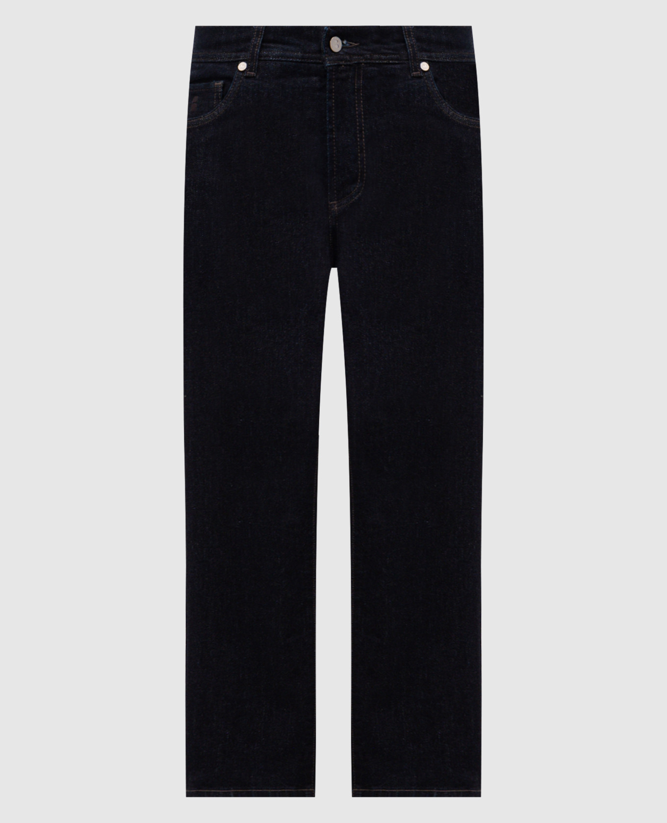 Blue slim jeans with logo patch Brett Johnson