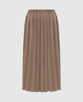LISA YANG Brown Minda pleated skirt with cashmere 2025382