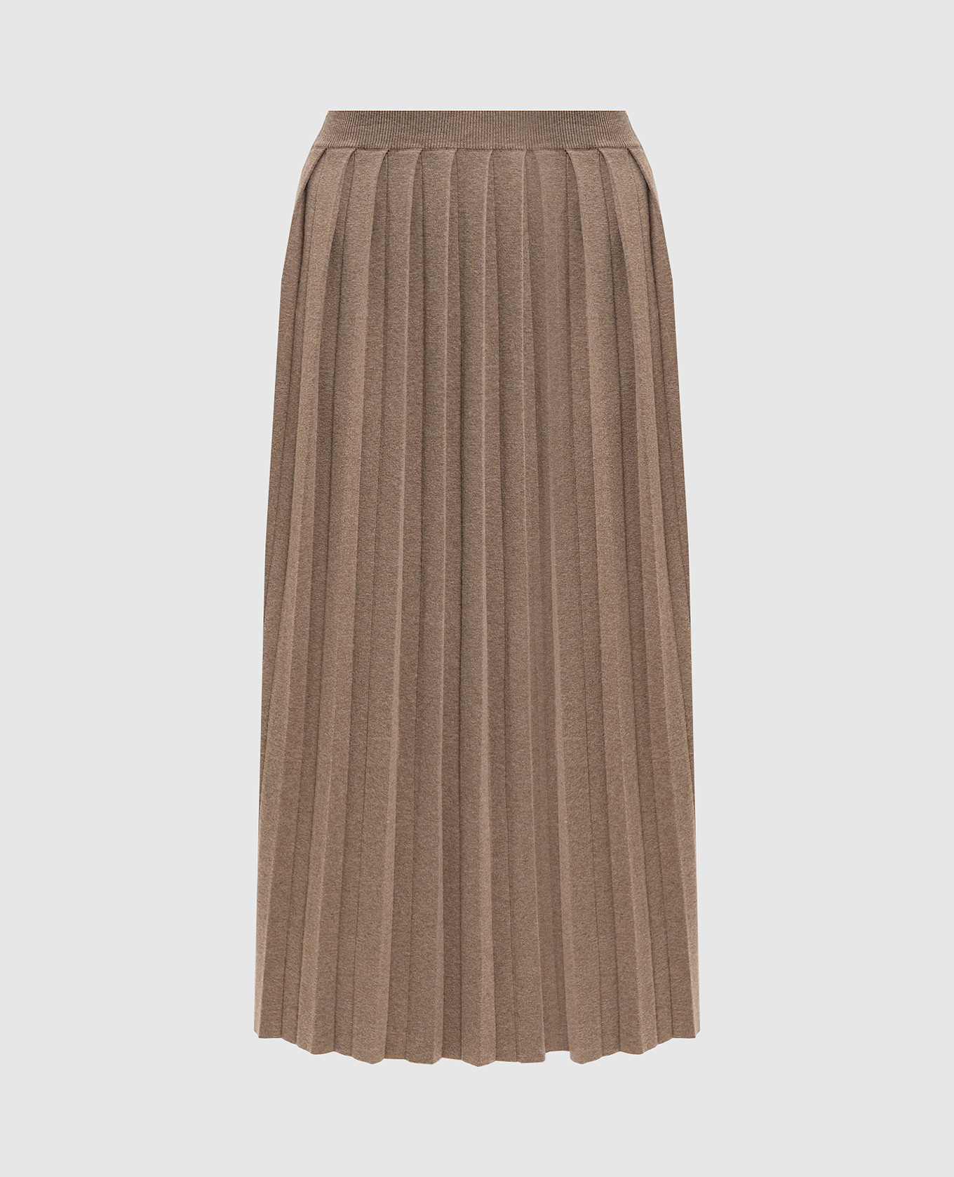 Brown Minda pleated skirt with cashmere