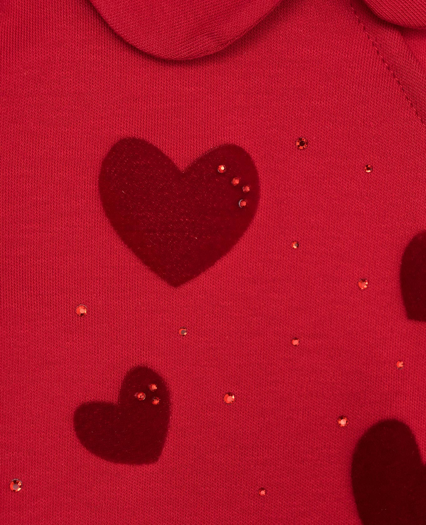 

Children's red overalls with an application in the form of hearts Story Loris
