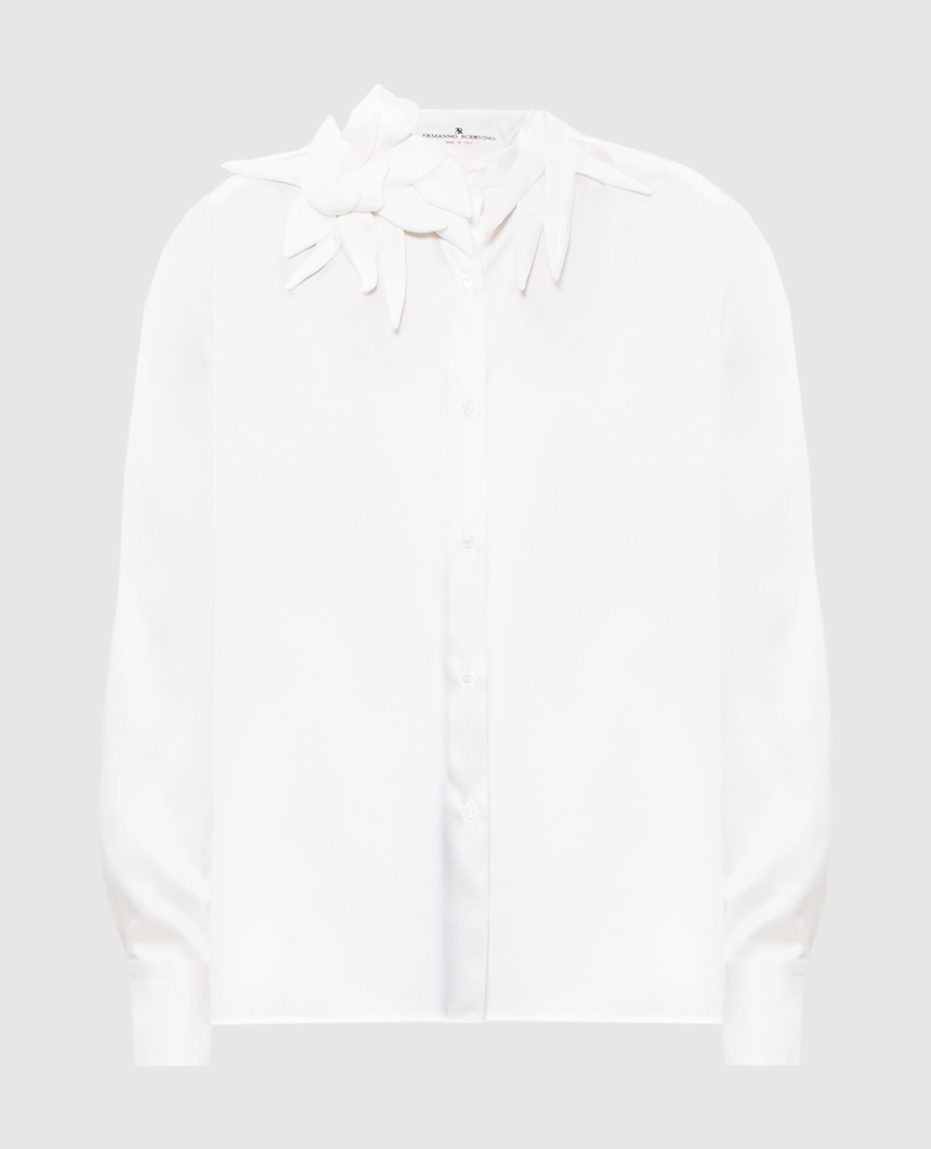 

White silk blouse with floral appliqué Ermanno Scervino